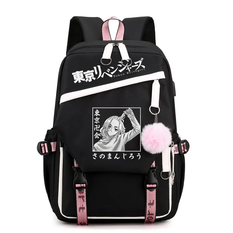 Tokyo Revengers Cartoon Print Mochila, Saco de Escola Estudante Adolescente para Meninos e Meninas, Saco de Viagem ao Ar Livre para Crianças