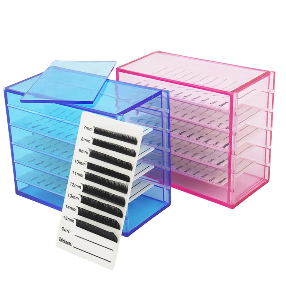 Boîte de rangement pour Extensions de cils, 5 couches, supports de palettes en acrylique, organisateur de cils, fournitures d'outils de maquillage pour faux cils