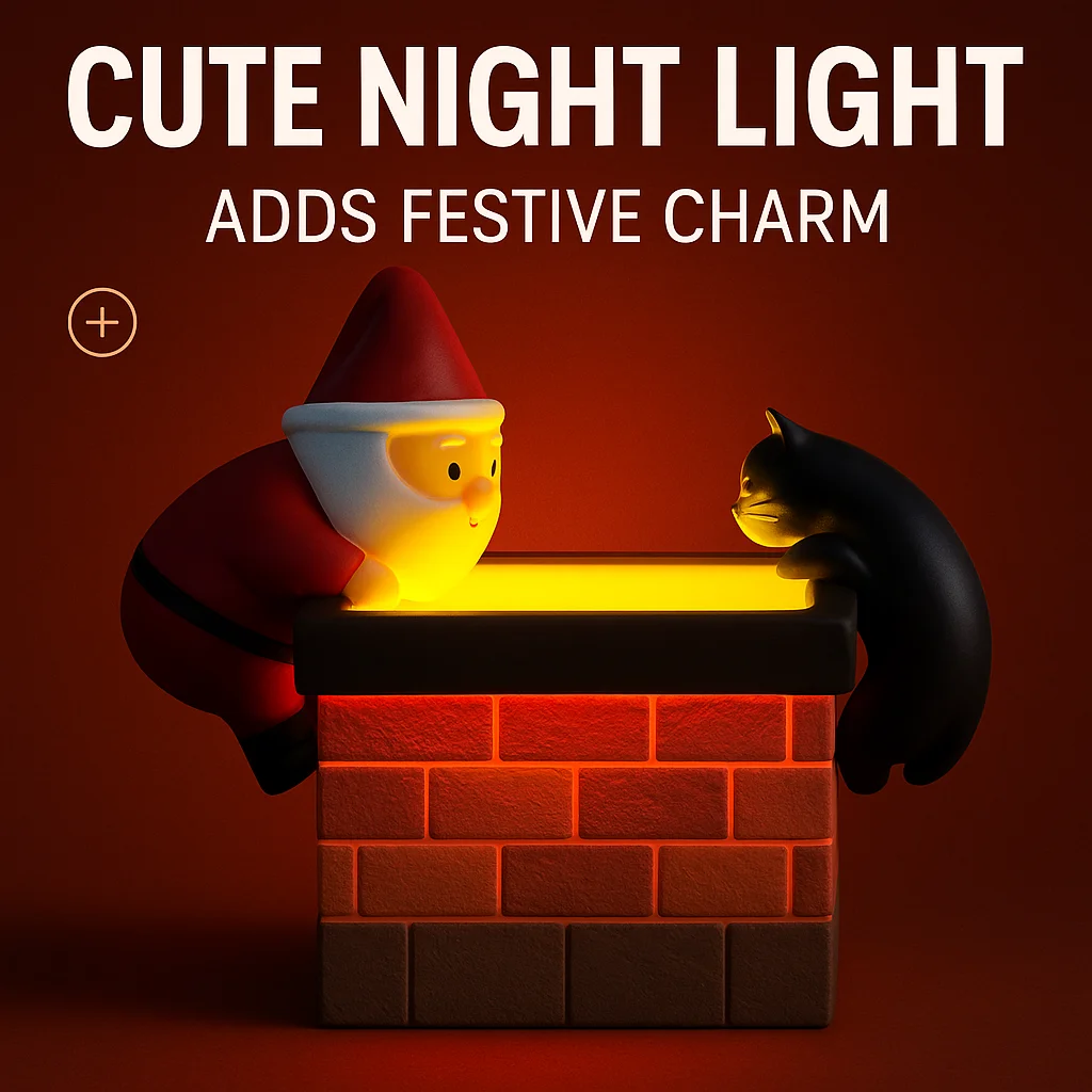 

Magnetic Christmas Chimney Light Refrigerator Sticker Mini Fireplace Night Lamp Santa Decoration Gift For Home Holiday Decor