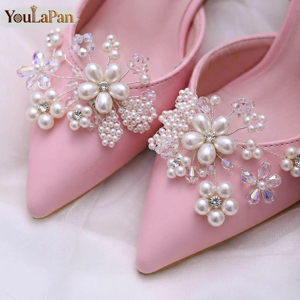 

YouLaPa Bridal Shoe Clip Wedding Shoes Buckle Women Bride High Heel Shoe Flower Clips Fashion Wedding Shoes Decoration HX14
