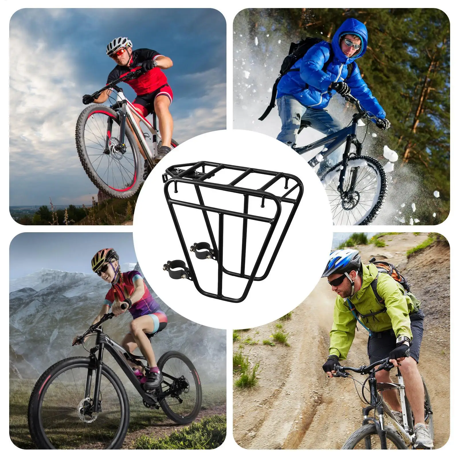 Bicycle Front Rack Heavy Aluminum Alloy Mountain Bike Cargo Luggage Carrier Rack For Mountain Bike Electric Bike Road