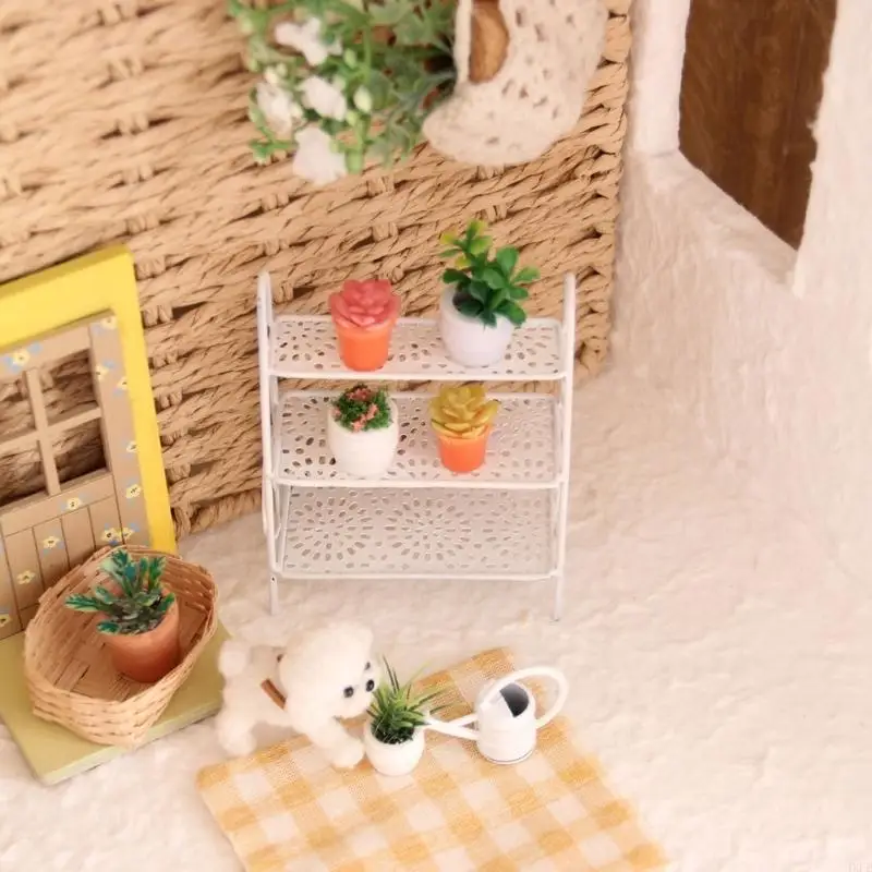 

Iron Plant Stand Miniature Furniture 1/12 Doll House Scene Setting Accessories
