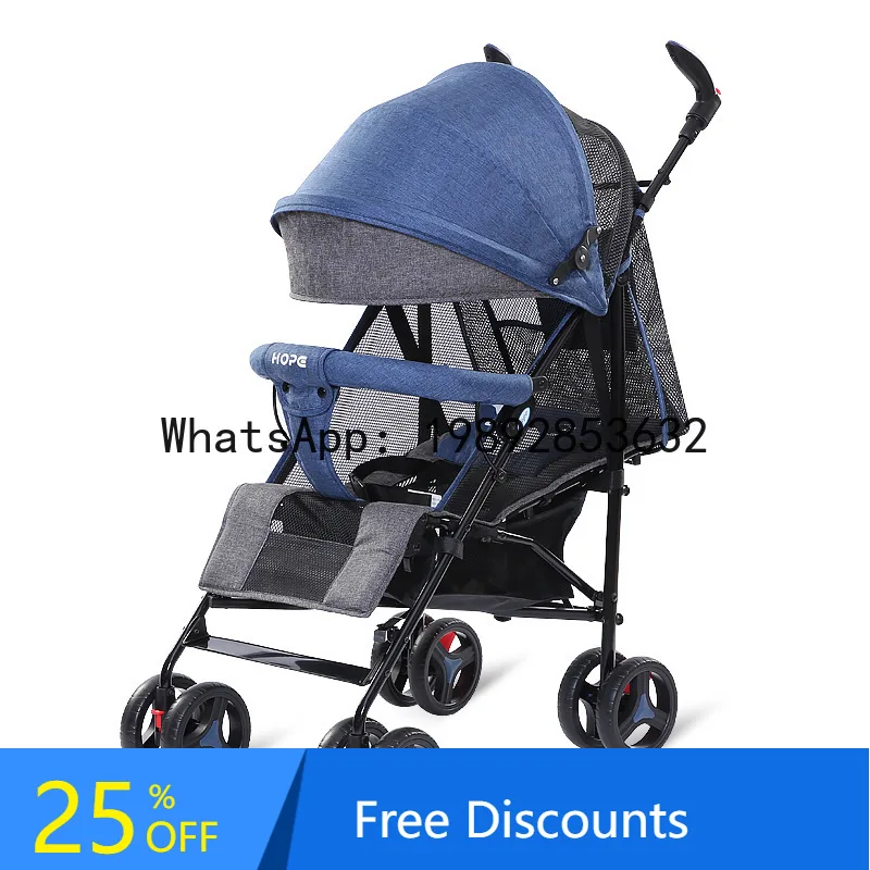 Cochecito de bebé para niños, ligero, puede sentarse y acostarse, absorción de impacto, cochecito de bebé plegable