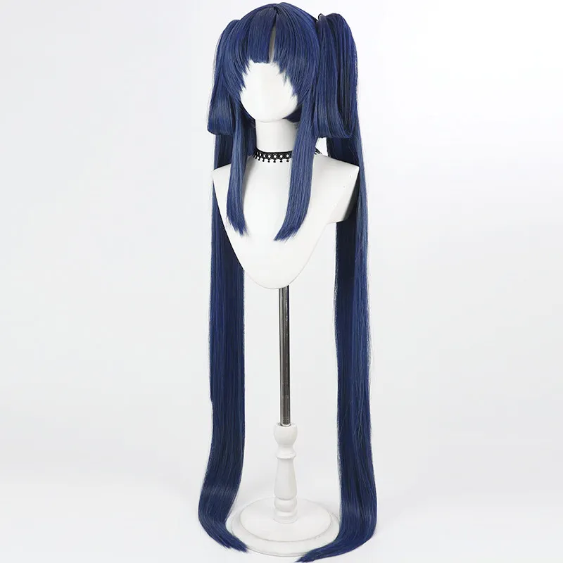 Dizzy Cosplay Wig Guilty Gear Dark Blue Long Heat Resistant Synthetic Hair Halloween Party Role Play Carnival + Free Wig Cap