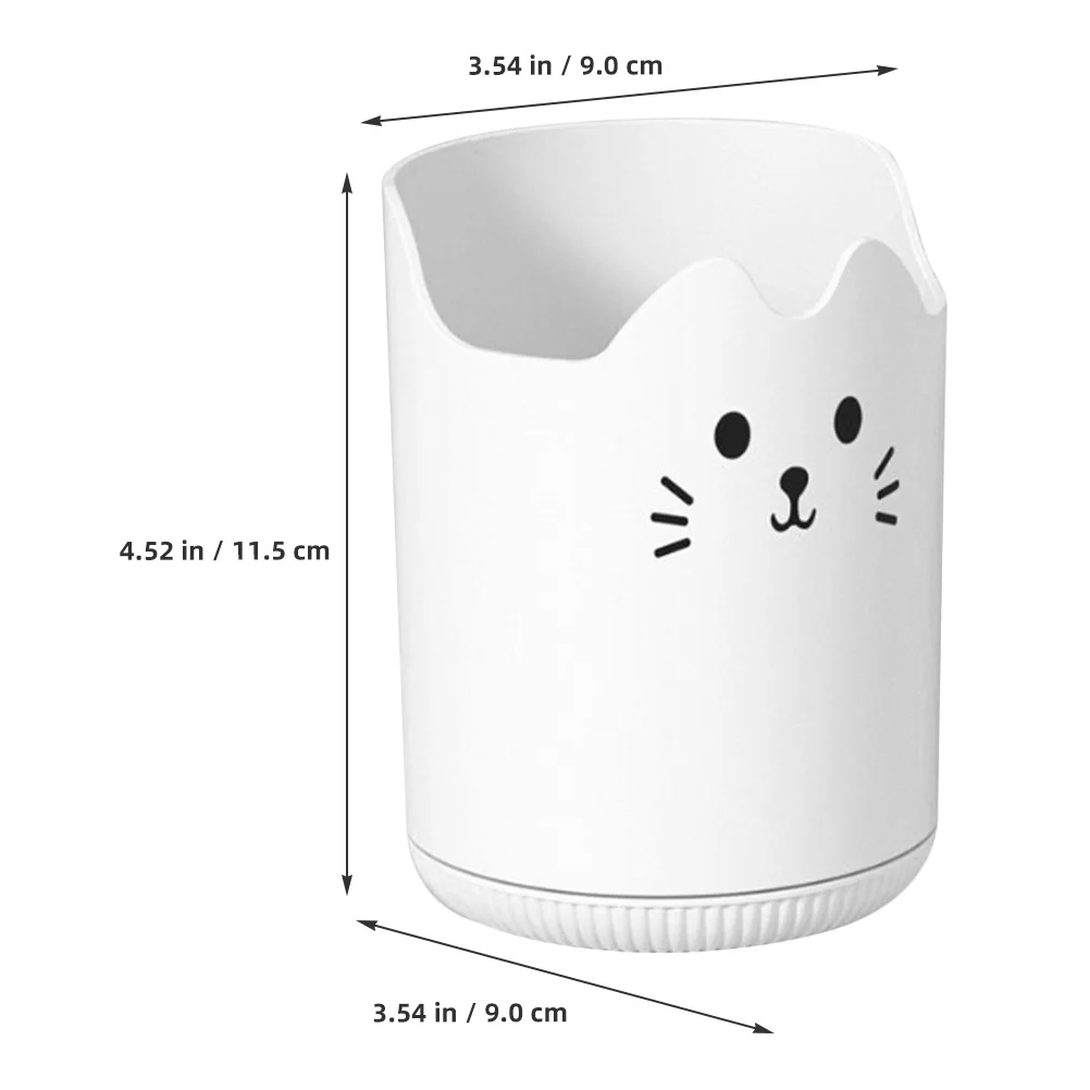 

Cat Desk Organizer Makeup Brush Holder Large Capacity Rotating Stationery Storage Container Makeup Tools Holder