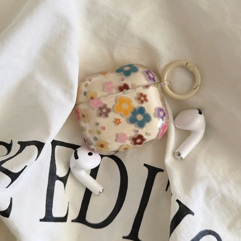 

Translucent Color Plush Flower Apple Earphone Case Suitable for Appleairpods2/3Minimalist Full CoveragePRO3Cartoon