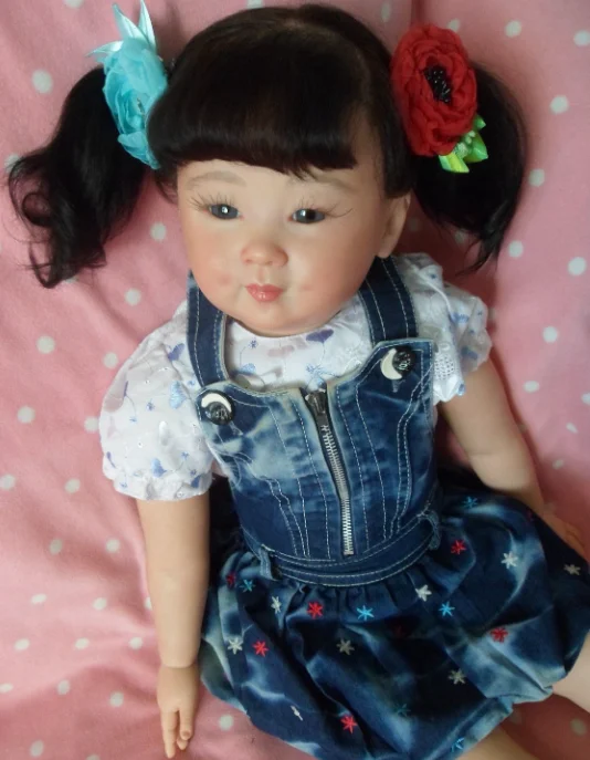 

St.Store Special Offer 28inches Reborn Doll Lovely Girl With Dimple On Cheeks Completed Painting