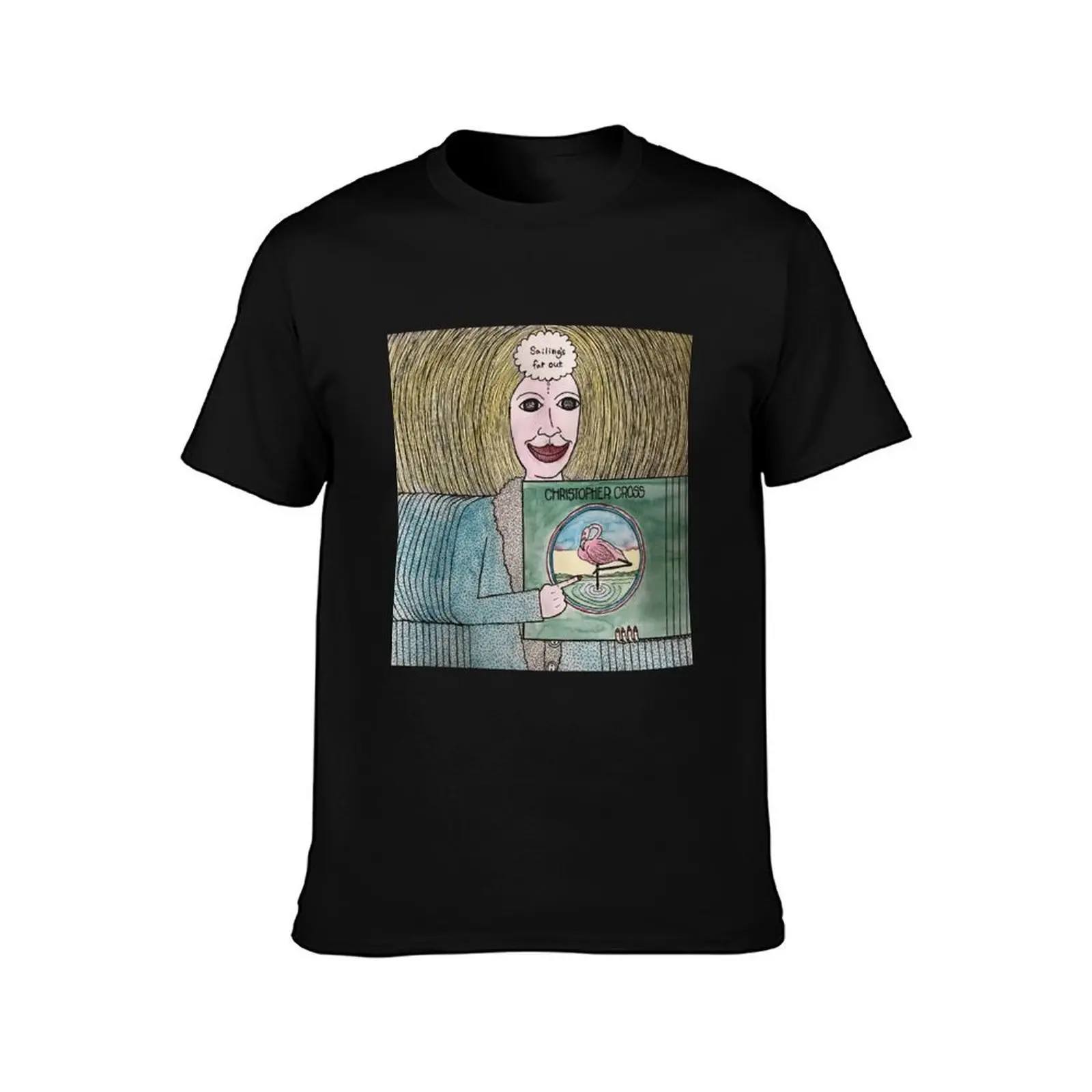 Sailing - Christopher Cross T-Shirt, Summer Casual Cotton Tee, Oversized Streetwear Tops, Vintage Graphic Print, 100% Cotton