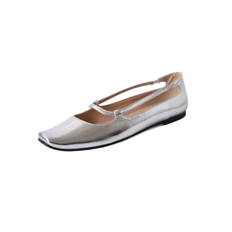 Retro Flat Shoes Simplicity Mary Jane Women Shoes 2024 Trends Brown Black Silver Mom Shoes Comfort Flats Luxury Office commuting