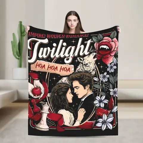 Manta Crepúsculo HOA HOA HOA, películas románticas, franela, impresionantes mantas cálidas para cubrir, primavera y otoño
