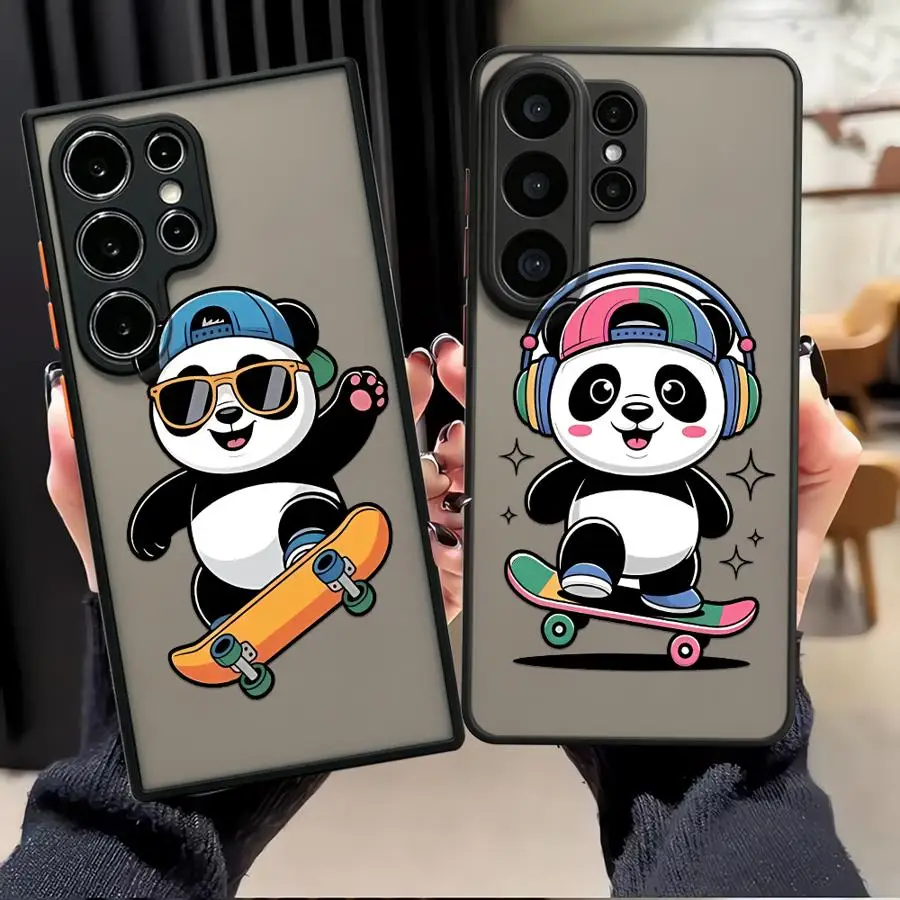 Music Skate Panda Phone Cover Case for Samsung Galaxy S26 Ultra S20 Note 20 Ultra 10 S25 FE S26 S23 FE S21 S24 Plus S22