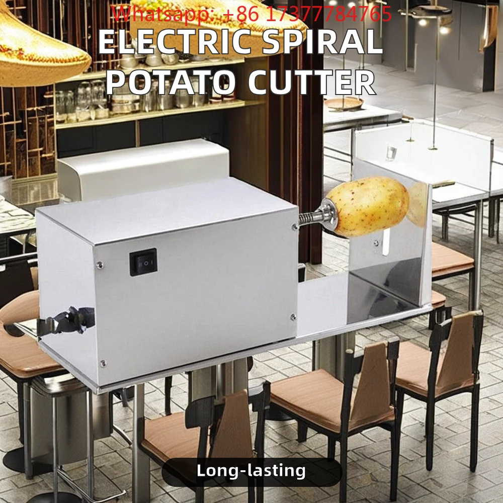 Stainless steel small electric twister tornado potato slicer safety efficiency vegetable cutter potato tower making machine