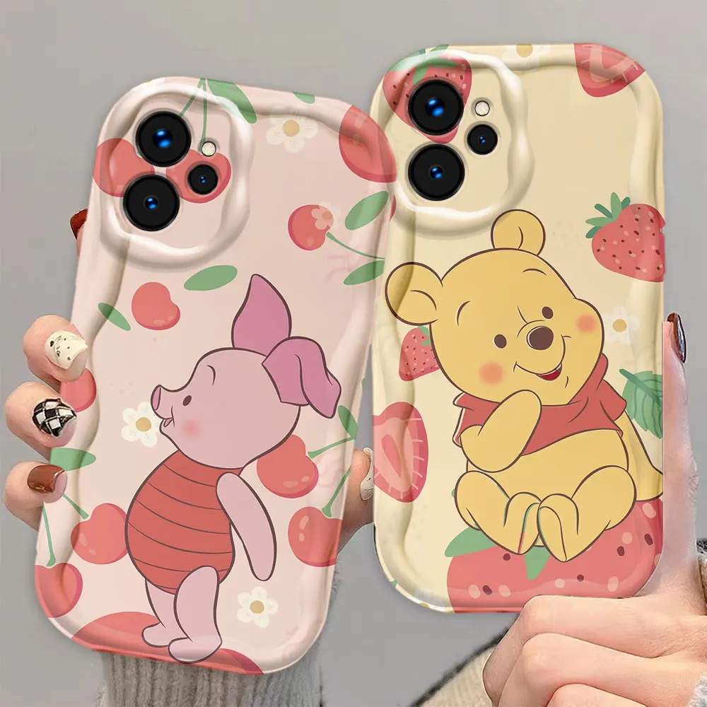 Disney Bear Winnie The Pooh 3D Wave Phone Case For REALME 5 6 7 8 10 11 12 C20 C33 C35 C55 C63 C65 C67 C21Y GT 3 6 NARZO 50 Case