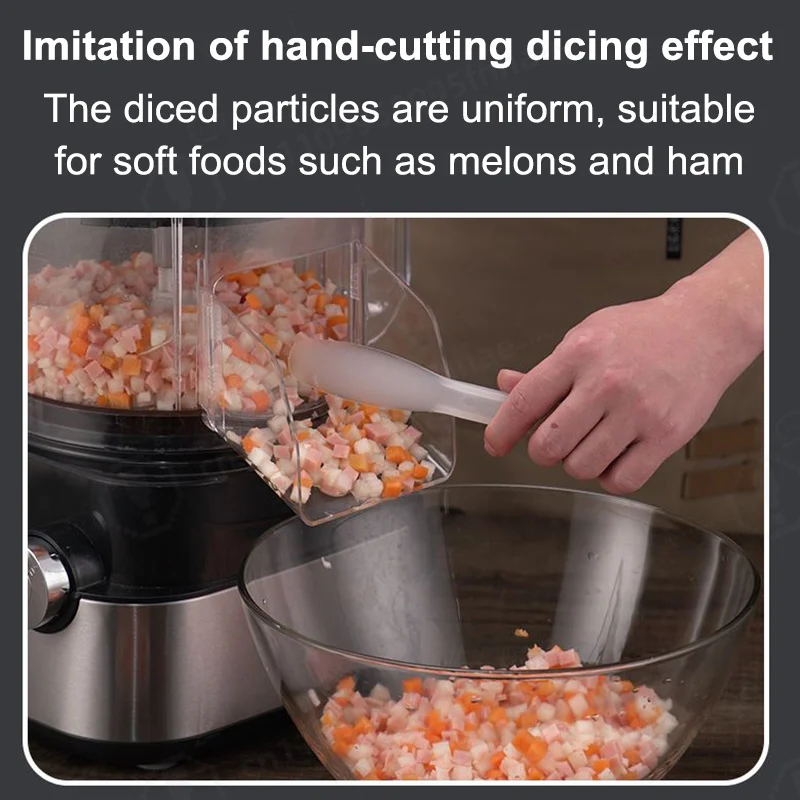 Electric Vegetable Cube Cutting Machine Dicer Chips Slicer Shredder Salad Cheese Grater Dicing Carrot Cutter Meat Grinder Mincer view 2