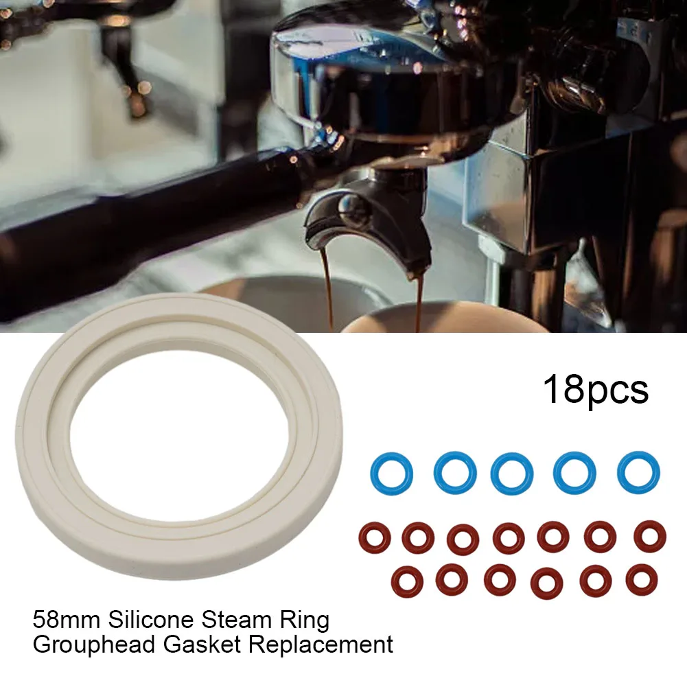 18pcs For Breville Dual Boiler Group Head Gasket Seal & O Ring Set For Coffee Machine BES920 BES900 Hose Connectors 8