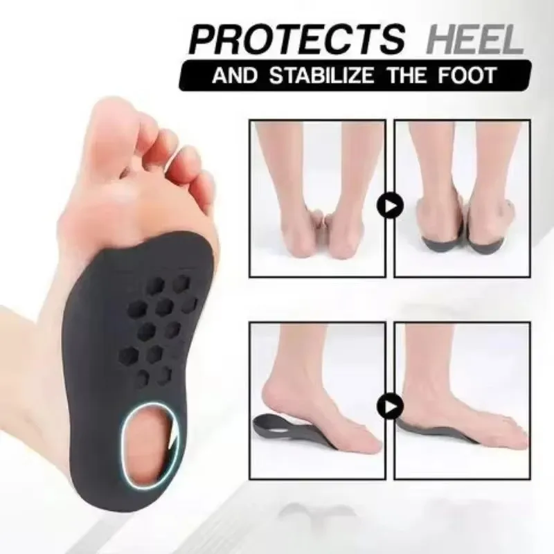Einlegesohle für Plattfüße und O-Beine zur Korrektur des Fußgewölbes, Unterstützung bei Plantarfasziitis, orthopädische Einlagen für Männer/Frauen, Fußpflege-Einlage – Detail 3