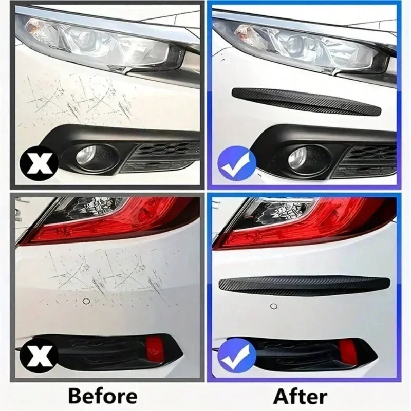 2pcs Universal Anti Collision Protector Stickers Car Front and Rear Corner Bumper Guard Anti Scratch Strips Car Accessories