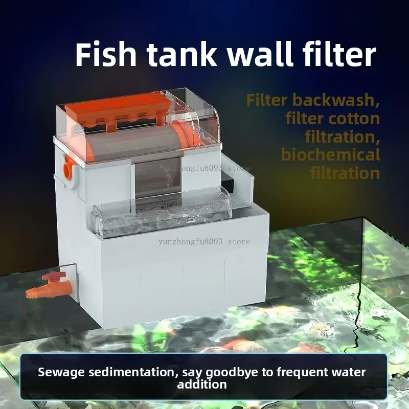 Aquarium Hang-on Filter, External Fish Tank Filter Box, Small Hanging Water Circulation System with Backwash for Fish Clean