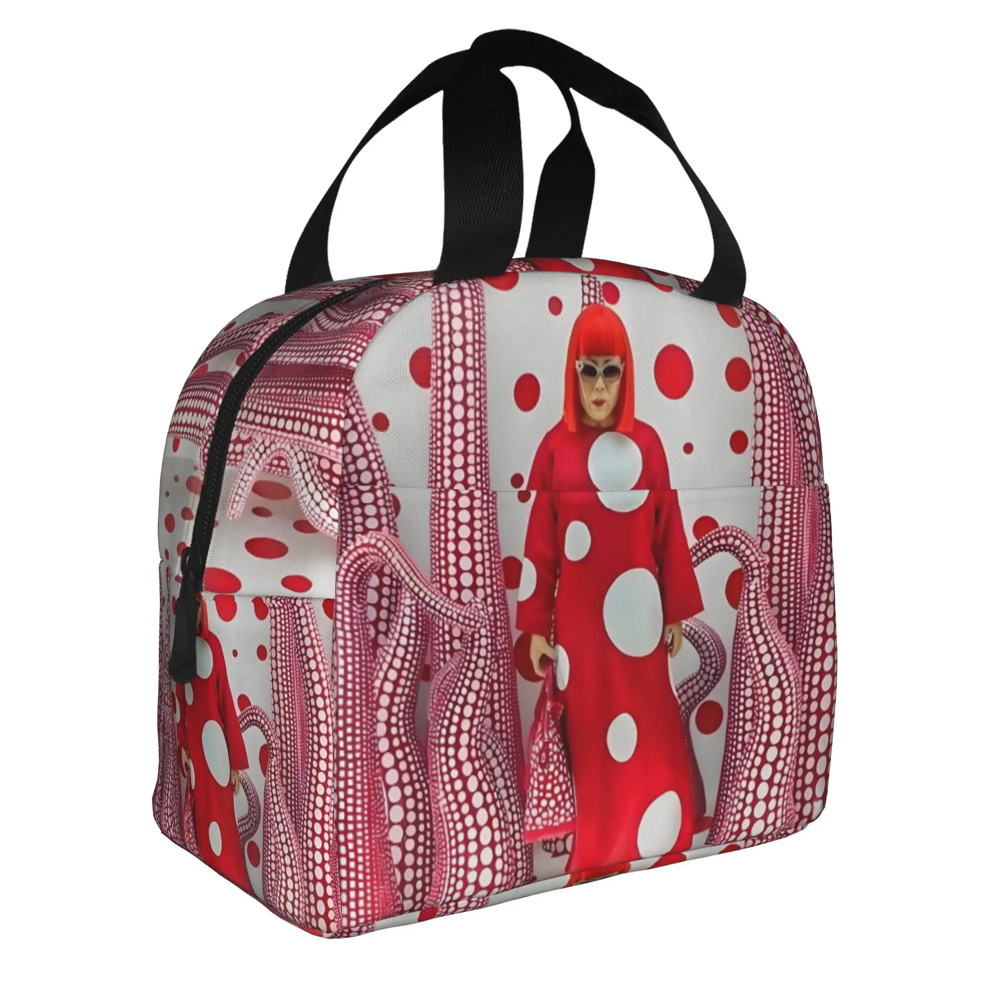 Yayoi Kusama Abstract Painting  Resuable Lunch Box Women Leakproof  Cooler Thermal Food Insulated Lunch Bag School