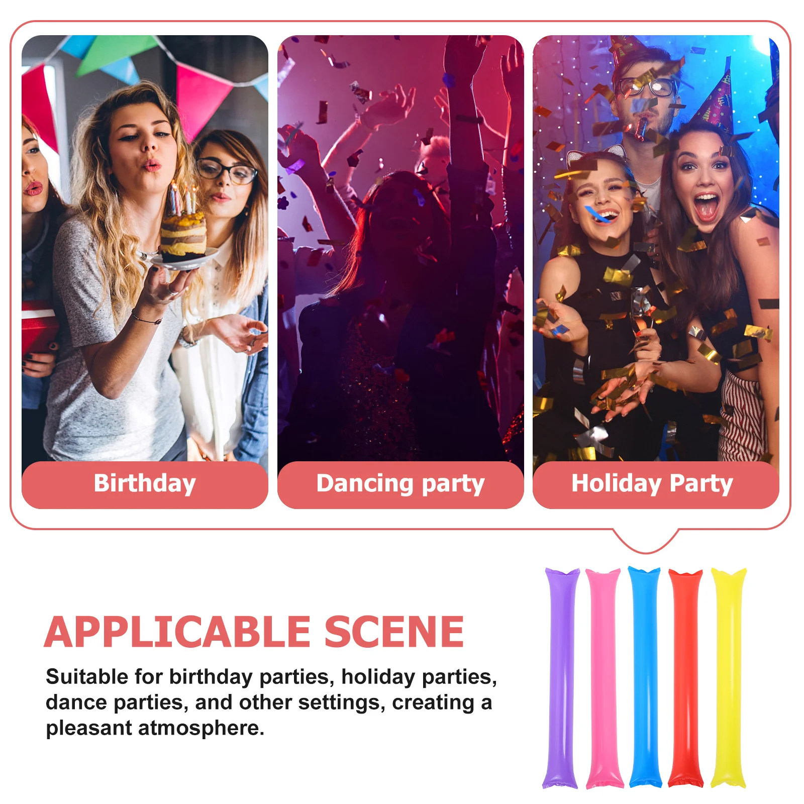 Bâtons de joie gonflables, 30 pièces, fabricant de bruit fort pour les événements sportifs, les Concerts, les cadeaux de fête, le stade de baguette d'esprit d'équipe