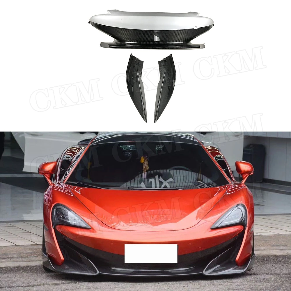 

Dry Carbon Fiber 600LT Style Front Bumper Spoiler Lip Side Splitters Aprons For McLaren 540C 570S 570GT Bumper Guard