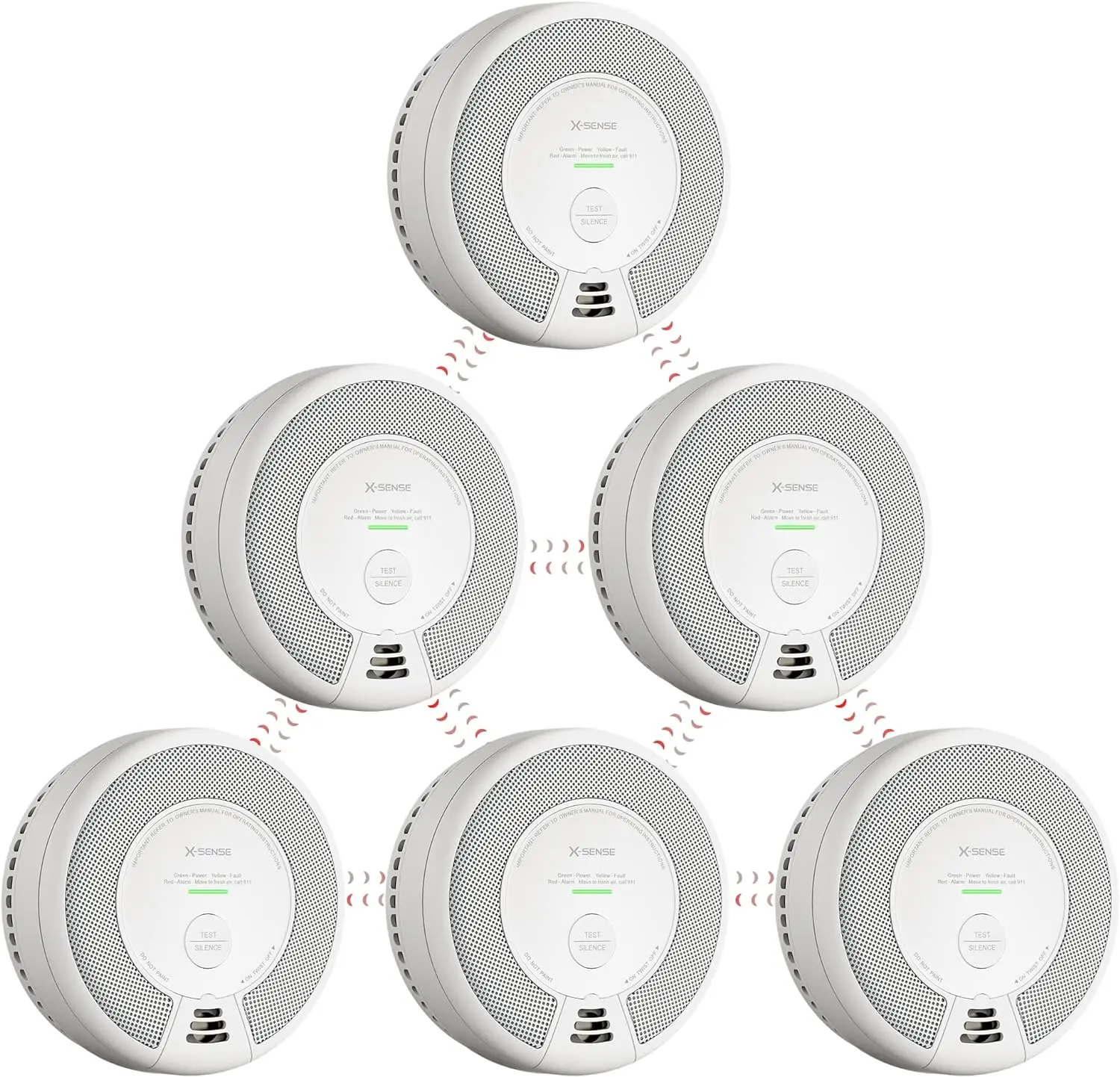 

Wireless Interconnected Combination Smoke and Carbon Monoxide Detector, 10-Year Battery Powered Fire and CO Alarm