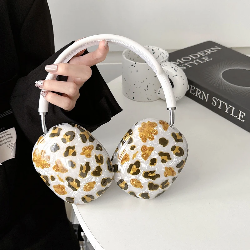 Роскошный чехол с леопардовым принтом для наушников, силиконовый чехол для Airpods Max, защитный чехол IMD для наушников Apple Airpods Max, аксессуары для наушников