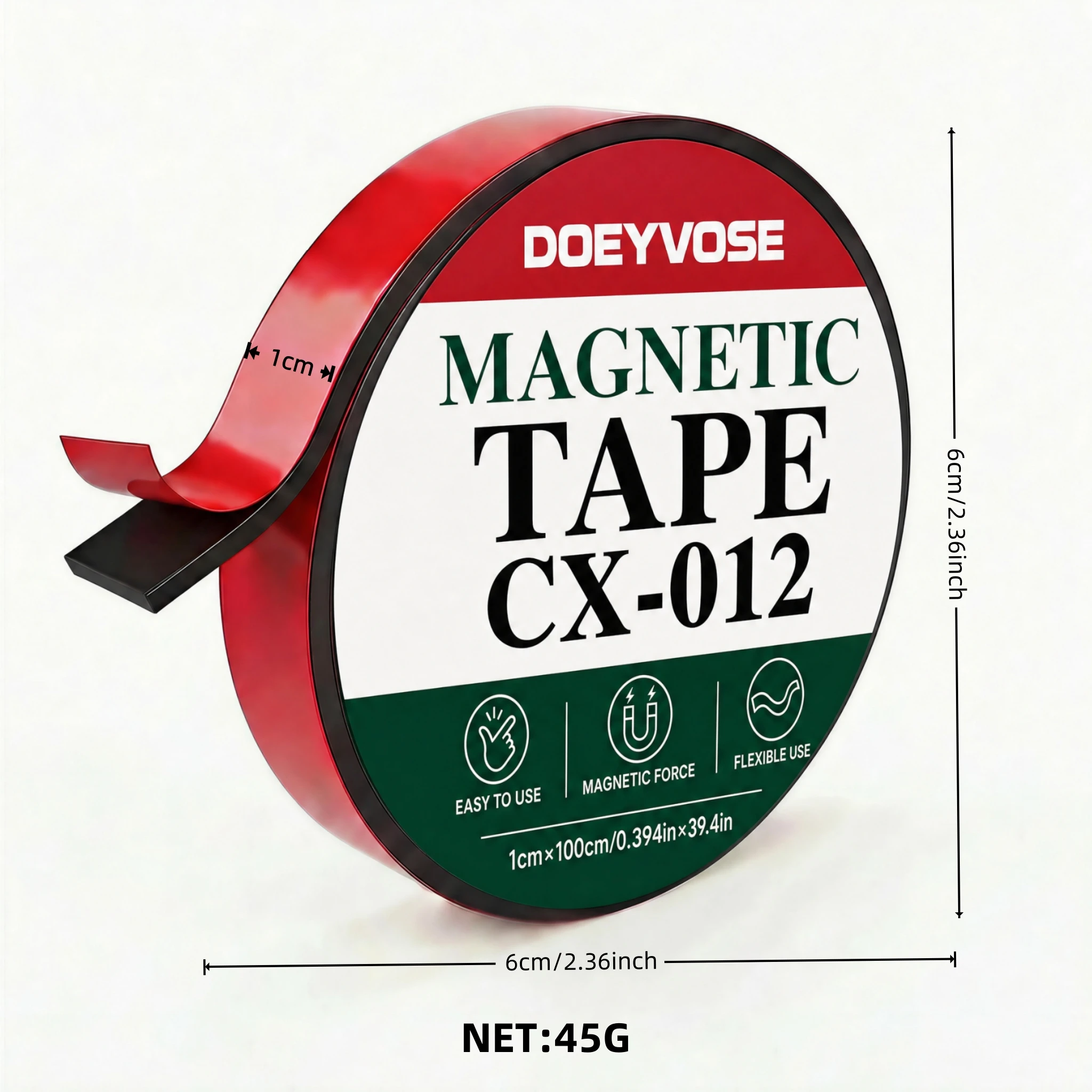 Flexible Magnetic Strip Tape 1cm Width 1m Length Self Adhesive Magnet