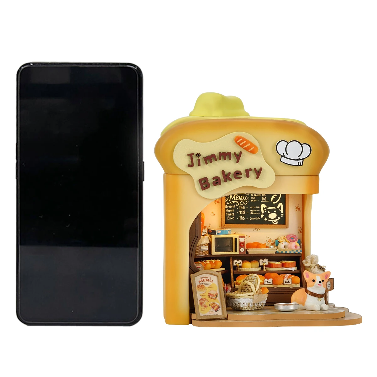 Mini Bakery Dollhouse Kit 3D Jigsaw Assembly Model DIY Handmade Set, Bedroom Decoration Wooden Crafts Girl Toys Birthday Gift