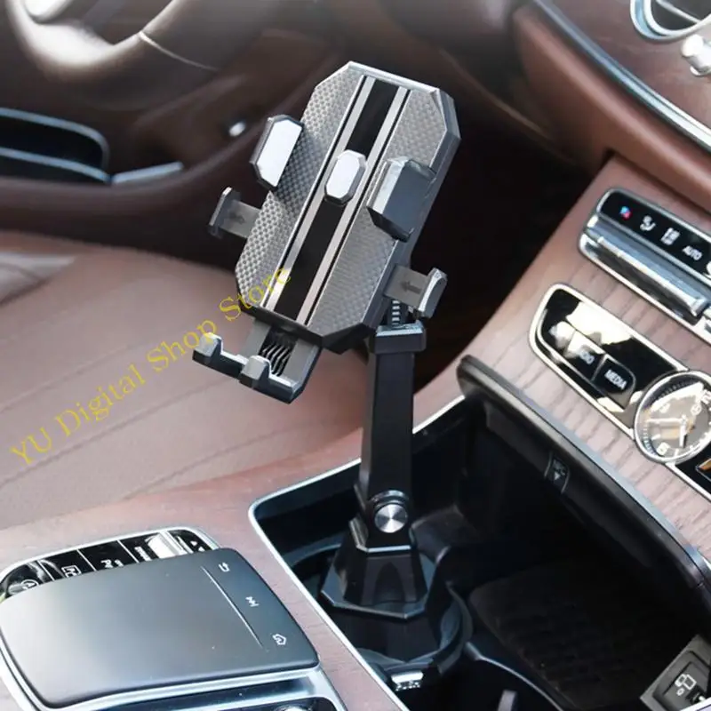 

96BA Car Cup Holder Table Adjustable Base Strechable Phone Mount Holder Nice Compatible Car Car Accessories