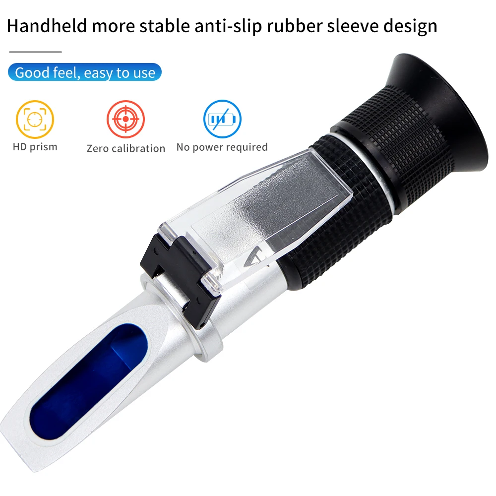 

Handheld Sugar Refractometer Densimeter 0-50% Concentration Sugar Content Tester Brix Refractometer for Fruit Juice Soup