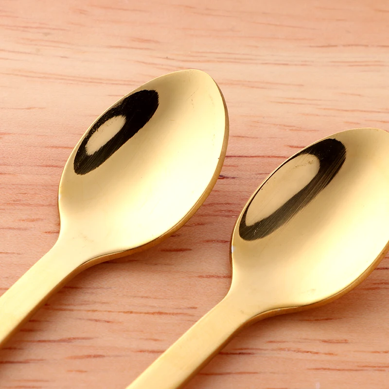 2Pcs/Set Stainless Steel Couple Coffee Spoon Dessert Ice Cream Stirring Spoon Tea Spoon Kitchen Tableware Wedding Supplies Gift