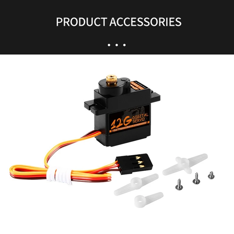 12G Mini Servo Metal Gear Micro Digital Servo High Torque Anti-Burn Servo For FPV Drone RC Car Robot