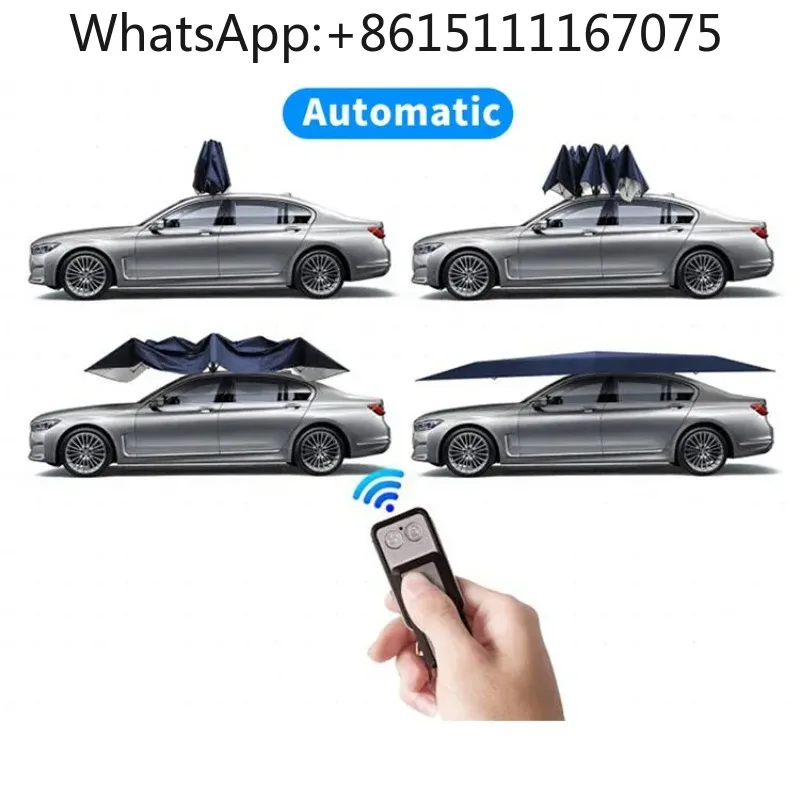 5.2M Automatic Folding Car Umbrella Anti-UV Waterproof Oxford Fabric Car Roof Sun Shade Cover