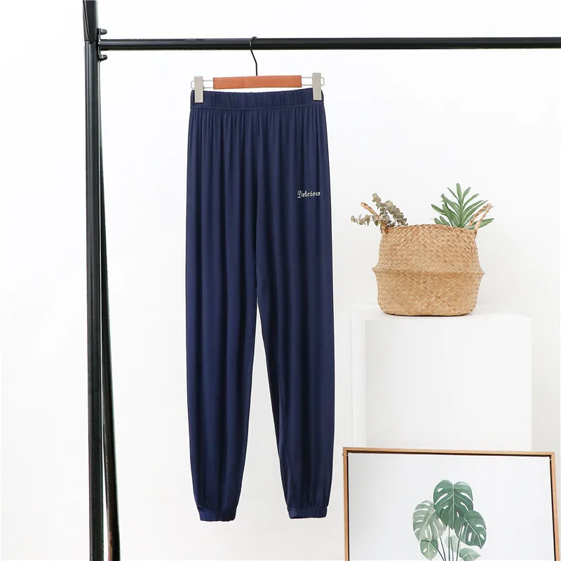 Summer New Modal Pajama Pants Bundle Foot Solid Color Trousers Sleepwear Wear pj pants Women Soft Home Wear pantalones de mujer