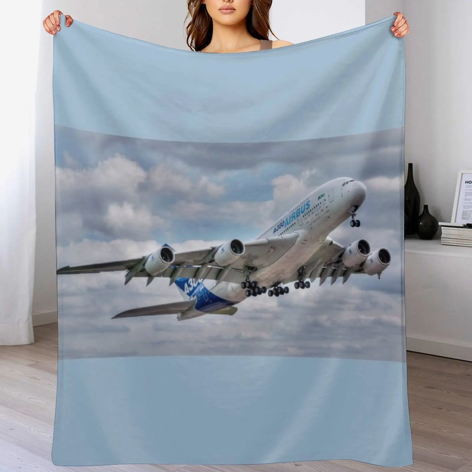 

Airbus A380 - Take-Off Throw Blanket Durable Warm Blanket for Daily Home Use