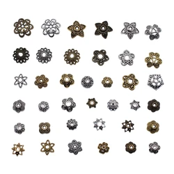 50 pezzi tibetani argento antico colore fiore perline tappi terminali per creazione di gioielli risultati cucito accessori fai da te all'ingrosso