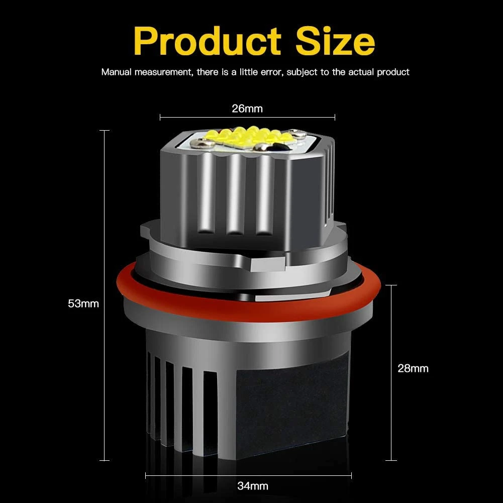 

2 шт. белые ангельские глазки Halo Ring Marker Light Led лампа фары 80W 6000K для BMW 1 5 7 серии X3 X5 E39 E53 E60 E66 E87 жасмин