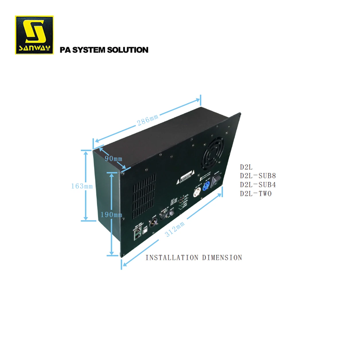 Modul Amplifier D2L 2 saluran Kelas D 900W dengan DSP