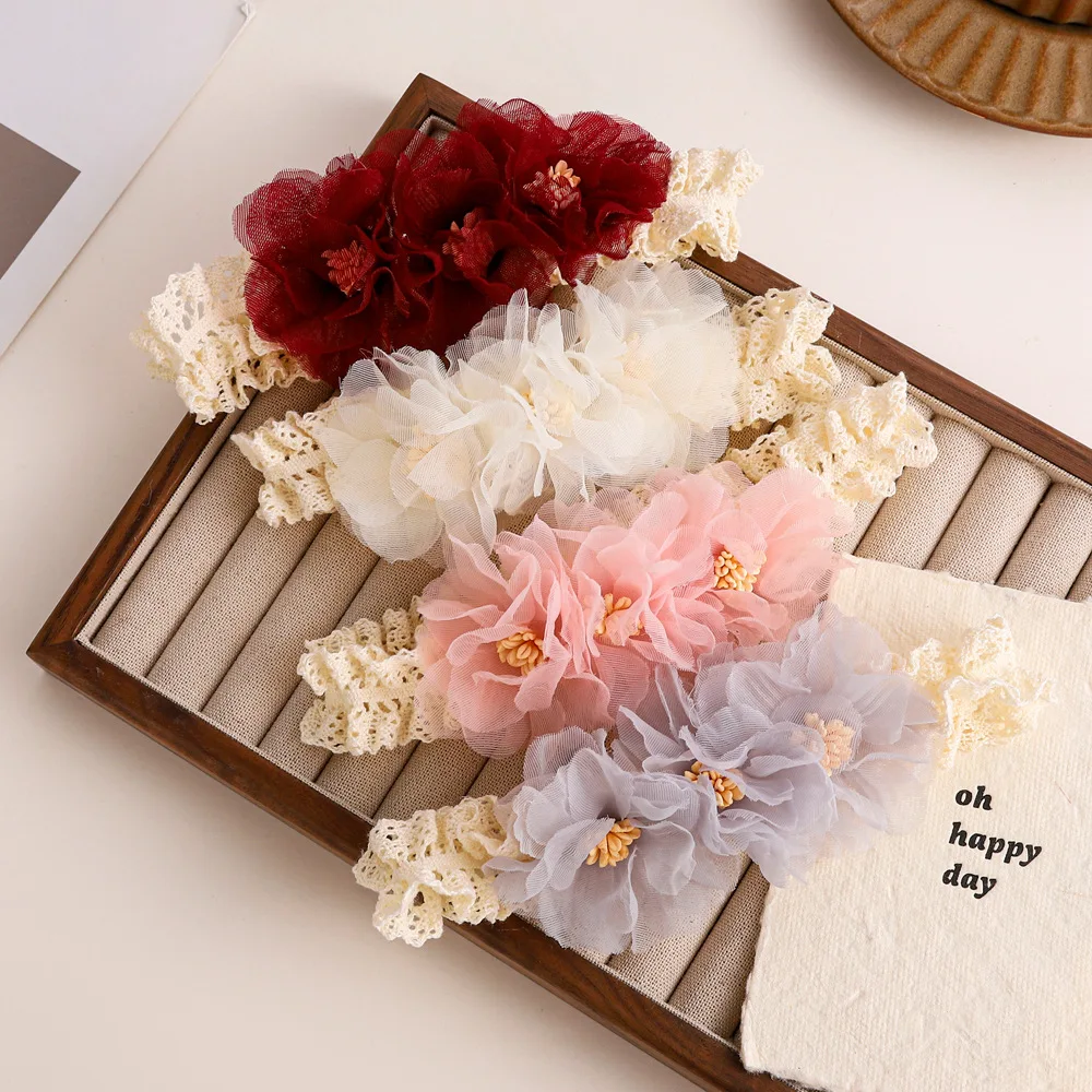 

Princess Headband Chiffon Flower Lace Headbands Children Baby Toddlers Hair Accessories Baby Girls Newborn Photoprop Headwear