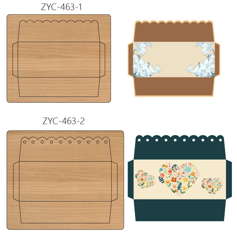 

ZYC-463 Envelope Wooden Cutting Mold, Suitable for Die-Cutting Machines