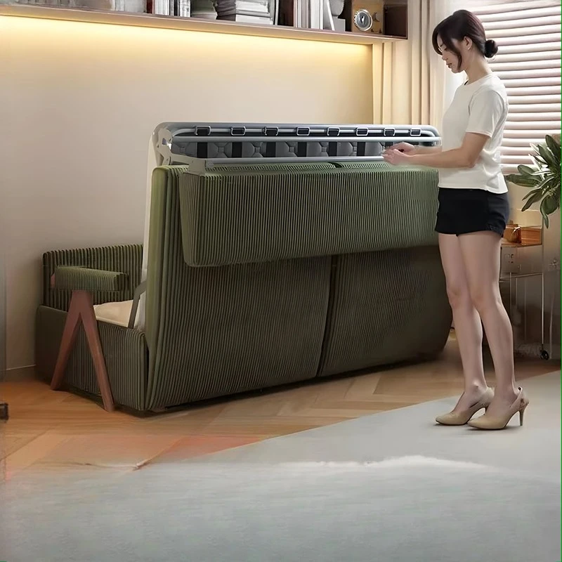 

-+-Green Living Room Sofas Corduroy Recliners Nordic 2025 Bedroom Chaise Sofa Bed Puffs Foldable Divano Sottovuoto Furniture Hom
