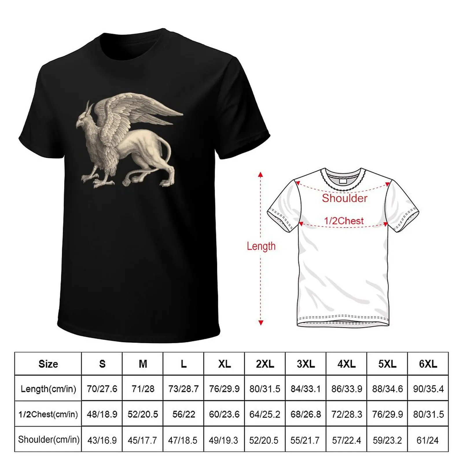 GRIFFIN Eagle Lion Medieval Bird Mythical Creature Gryphon T-Shirt Soft Basic Cotton Short Sleeve Tee