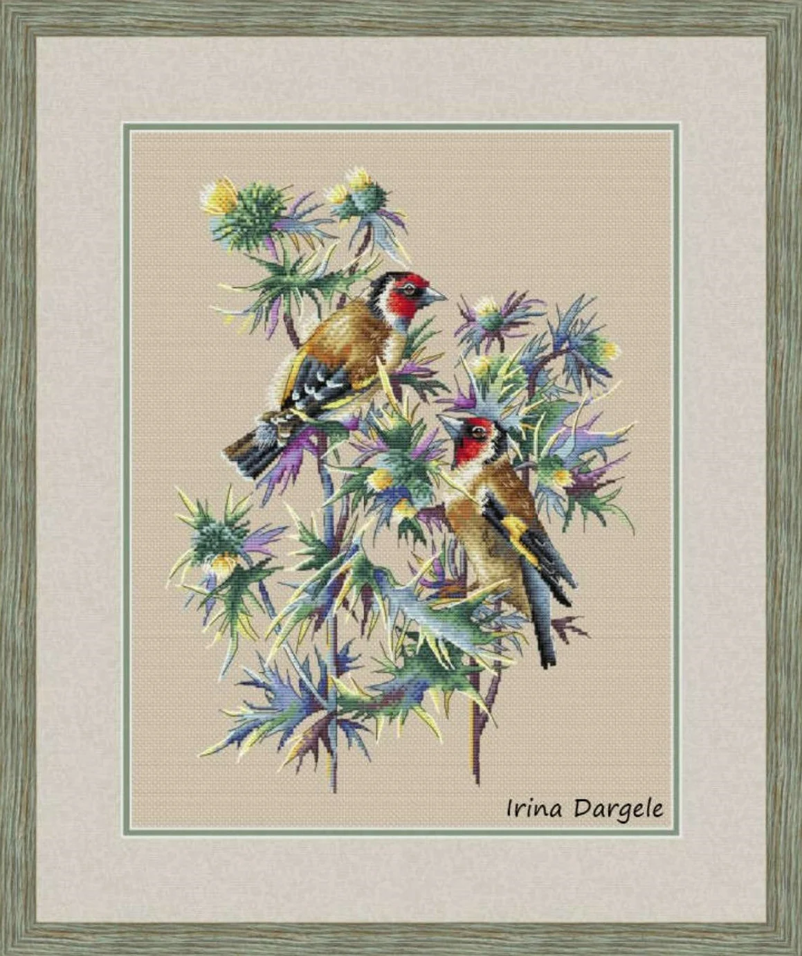 

Cross Stitch Kit Landscape Embroidery Sets Wer Needlework 14CT Unprinting Canvas Home Decoration Birds on a branch 38-47