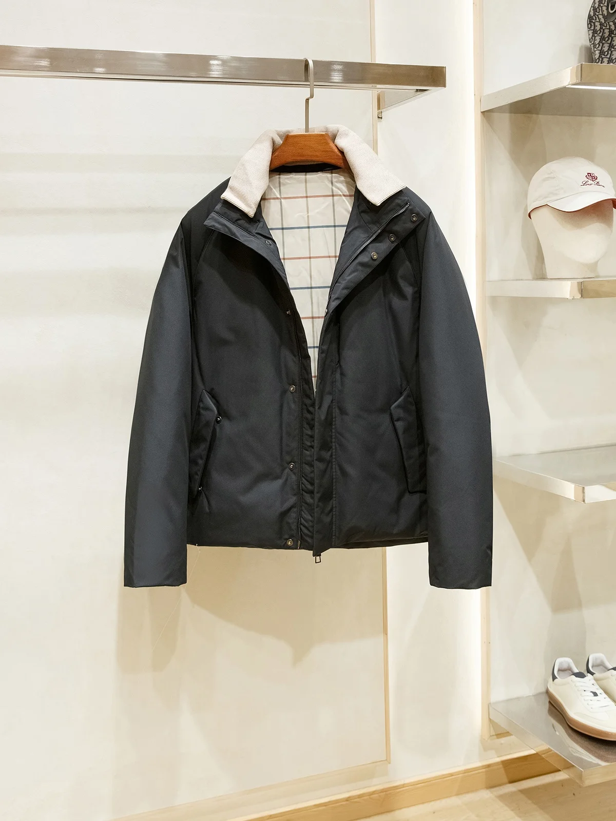 

Men's Winter Outdoor Casual Waterproof Windproof down Jacket 90 White Goose down Knitted Collar Loose Fit Fashion Urban