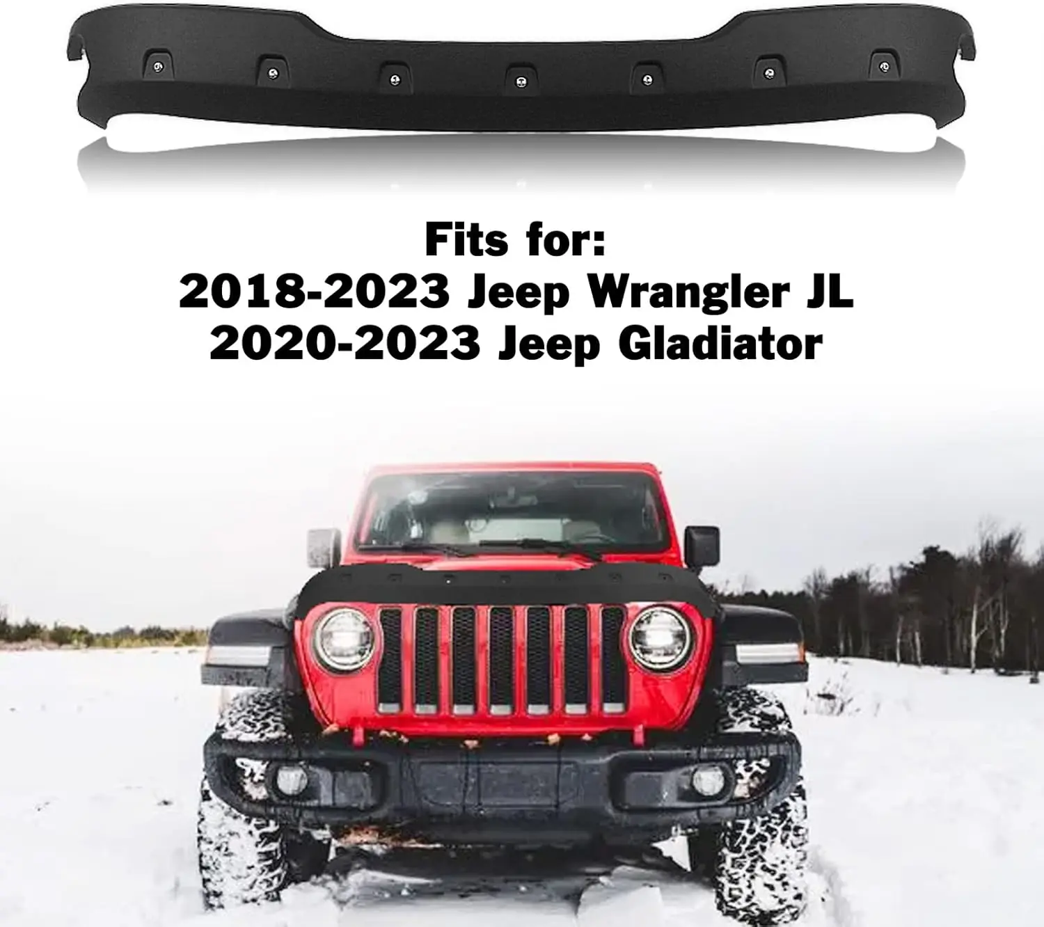 

Защитные дефлекторы капота (Bugflector) от камней и мусора, совместимые с Wrangler JL 2018-2023 и Gladiator 2020-2023