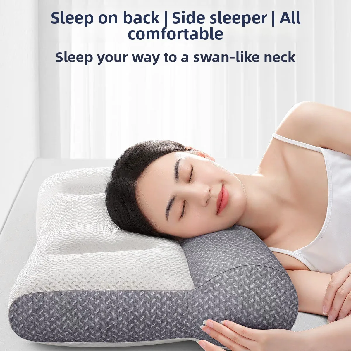 Zoned Sleep Aid Anti-traction Pillow Soybean Fiber Cervical Spine Support Pillow Core Knitted Home/student/dormitory Pillow