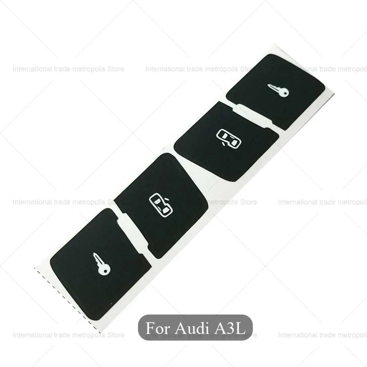 Left+Right Matte Black Car Door Lock Control Switch Button Repair Stickers Decals For Audi A3L Fixed Button Car Stickers New