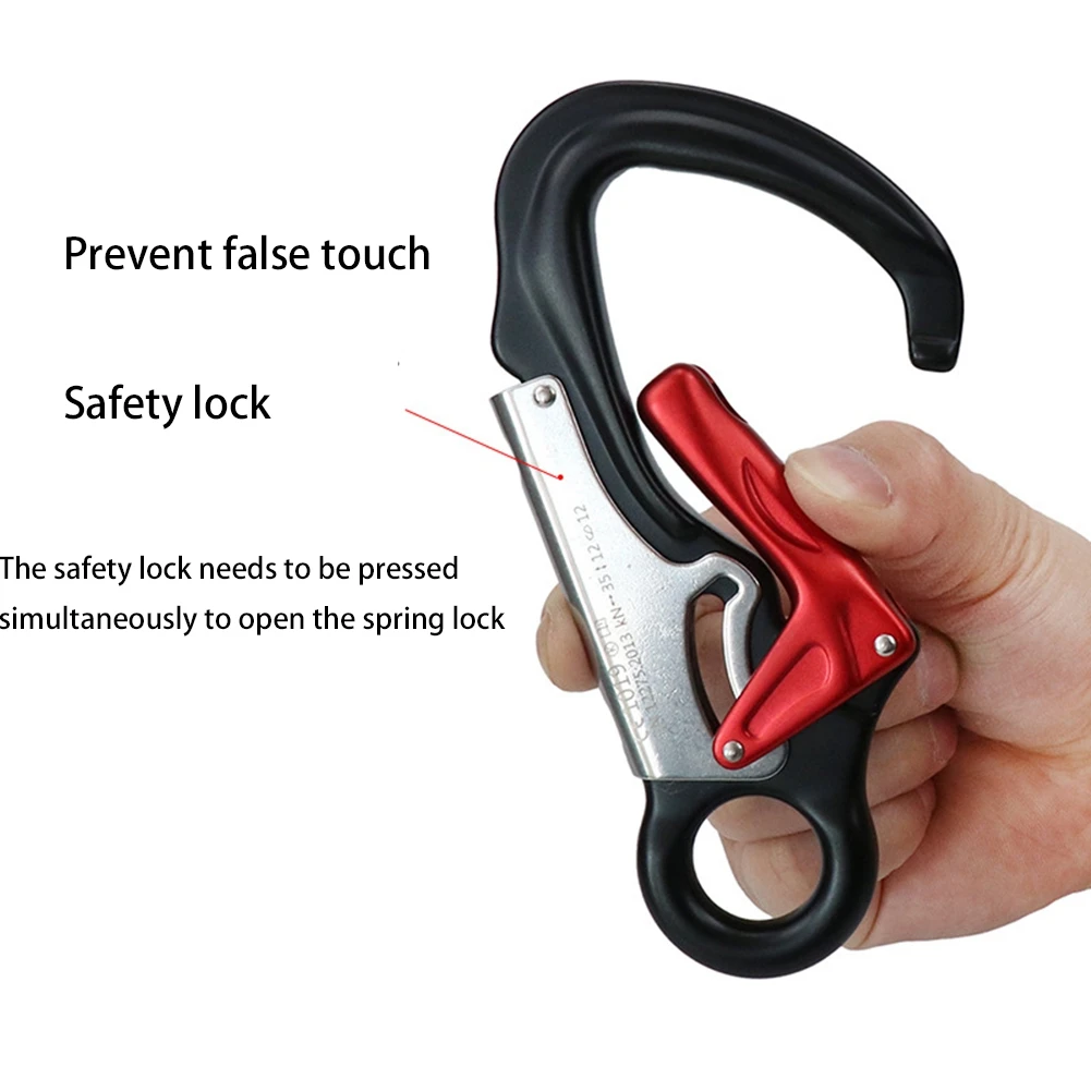 35KN Aviation Aluminum Carabiner Main Lock Outdoor Rock Climbing Carabiner Hanging Hook Buckle Climbing Equipment,Black