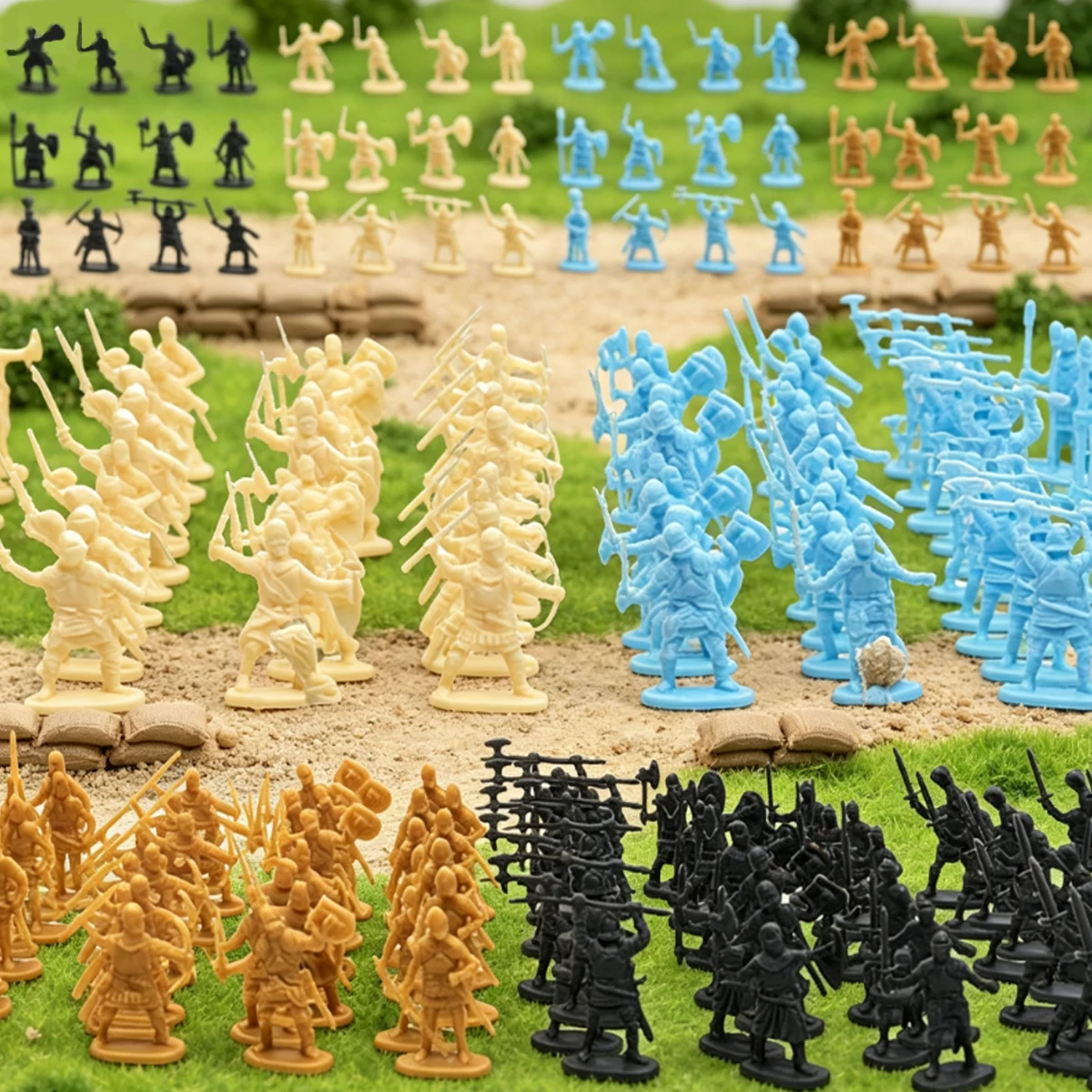 24Pcs Random Style Medieval Soldier Miniatures, Versatile Figure Set for Diorama Crafting, Tabletop RPG Collections ZSY